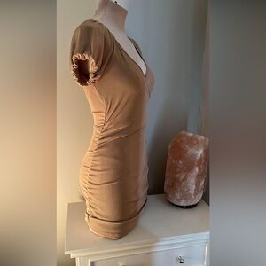 Stylish Tan Mini Dress - SHEIN Brand